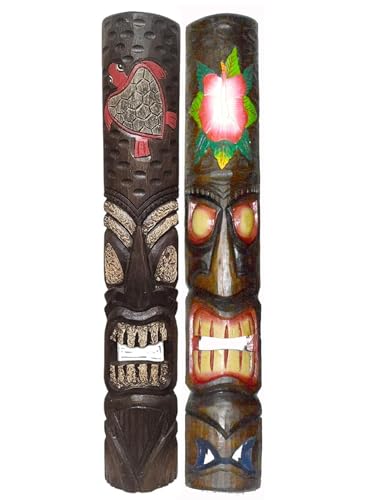 WorldBazzar Set of 2 40 inch Polynesian Hawaiian Tiki Bar