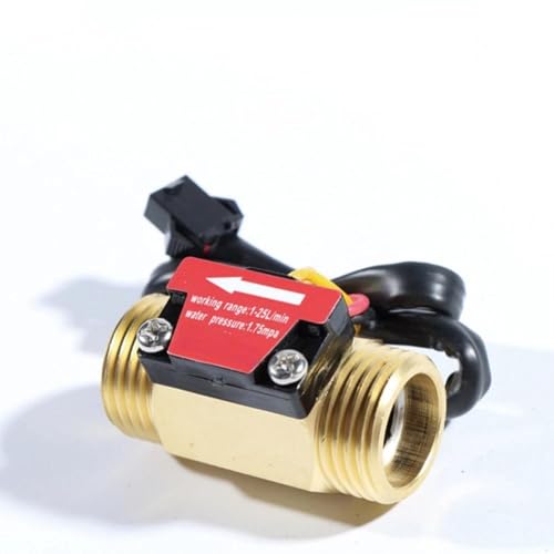 GHJJIIH 2PCS G1/2''G3/4'' B1-B10 Water Flow Hall Sensor Switch 1-40L/min Meter for Industrial Control (Brass) Water Flow Meter(B1 4 Points Length 44mm)