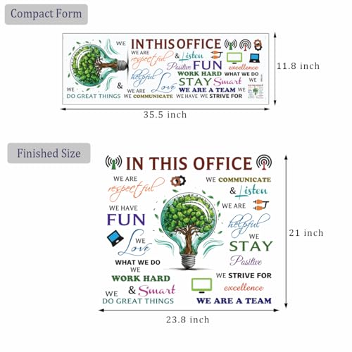 Office Inspirational Wall Decals - Positive Sayings Peel Stick Stickers, Colorful Motivational Lettering Teamwork Decorations, Company Art for Office Home Decor