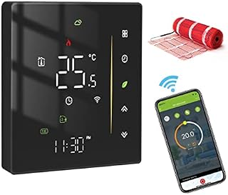 MOES WiFi Smart Thermostat Programmable Temperature Controller for Electric Heating, Tuya/Smart Life Remote Control, Alexa Google Home Voice Control, Save Energy and Costs, 2.4GHz WiFi Only, Black
