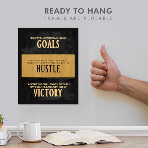 Image of Chaka Chaundh - Goals Quotes Poster Frame - Hustle wall framed poster - Motivational Quotes Victory frames for Office, Home, Student - (11 X 14 Inches)