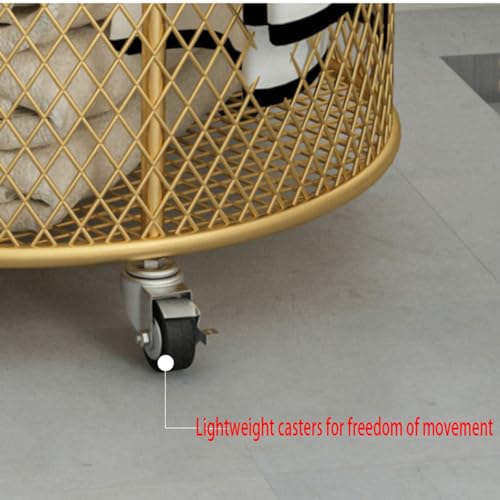 Panier à linge à roulettes avec chariot de rangement portable en fer - 5