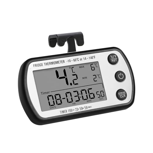 El Mejor Listado de Termómetros para el frigorífico , tabla con los diez mejores. 44 Termómetro Digital para Frigorífico, Potente Termómetro Magnético para Congelador, de Temperatura para Frigorífico con Pantalla LCD, Resistente Al Agua IPX4