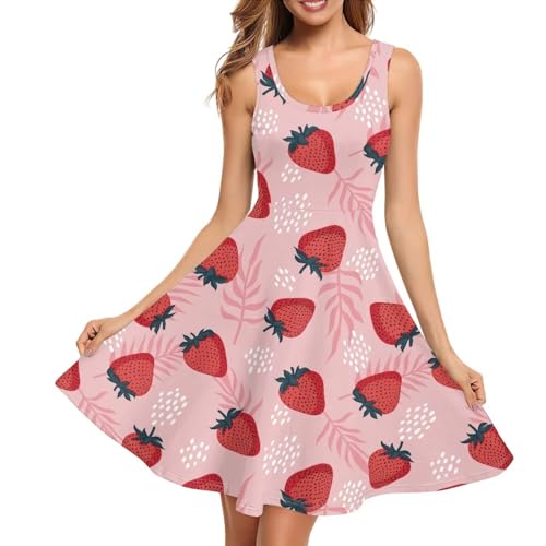 TOADDITDO Womens Summer Sleeveless Tank Dress with 2 Side Pockets XS-4XL Plus Size