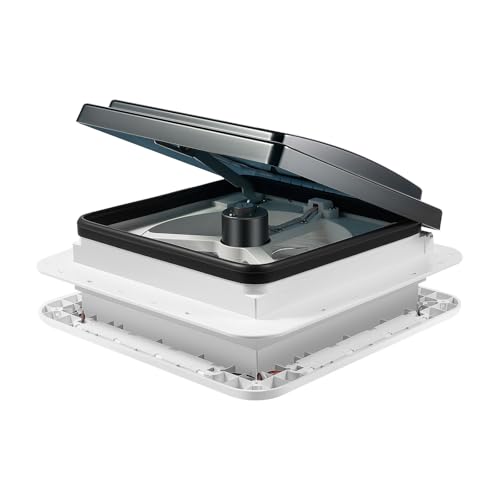 Wohnwagen Wohnmobil Dachfenster mit LED, Schalldichte Dachluke Leiser Lüfter Belüftung Dachfenster Ventilator Dachlüfter Umkehrlüfter Geräuscharmer,Wohnmobilausstattung mit Insektenschutzgitter