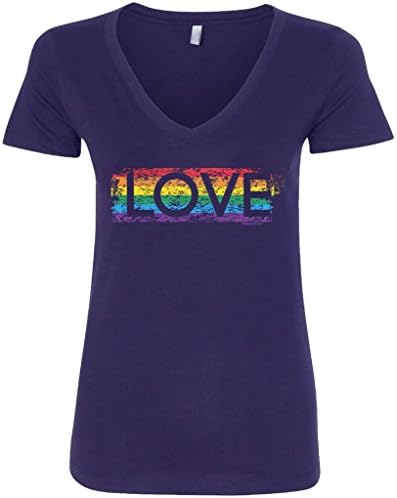 Amazon.com: Threadrock Women's Gay Pride Rainbow Love V-Neck T-Shirt S  Black : Clothing, Shoes \u0026 Jewelry