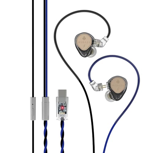 Hidizs Auriculares ST2 Pro USB-C con cable, circuito magnético dual de 10 mm, controladores dinámicos en el monitor de oído, chip ESS ES9218AC Pro DAC, micrófono HD, control en línea, auriculares