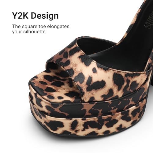 Image of DREAM PAIRS High Heels Chunky Block Platform Heels for Women Ankle Strap Sexy Open Square Toe Heels Dressy Pumps Sandals