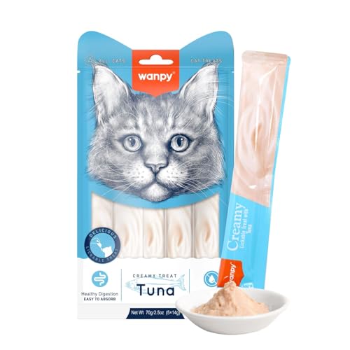 Petisco Wanpy Truly Creamy para Gatos – 5 tubos de 14g (5 Unidades, Atum)