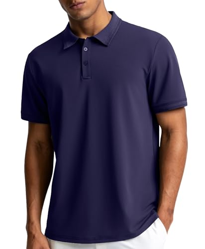 BRXL Mens Polo Shirts Breathable Lightweight Short Sleeve Golf Shirts Blue