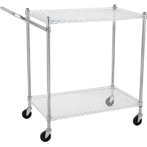 GarveeHome GarveeHome Heavy Duty Commercial Grade Utility Cart, 2 Tire, Steel Service Cart with Wheels, with Low Handle Bar