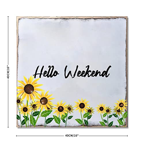 Plaque en bois avec tournesol pour décoration d'intérieur rustique - 3