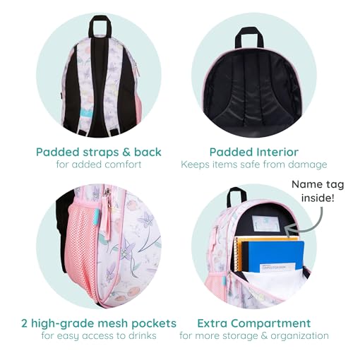 Image of Wildkin JumpOff Jo 15-inch Kids Backpack - Durable, Adjustable, Ideal for School - Fairy Blossom