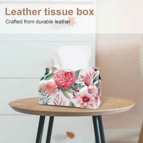 Boîte à mouchoirs fleurs roses (lot de 2) distributeur de serviettes de table - 3