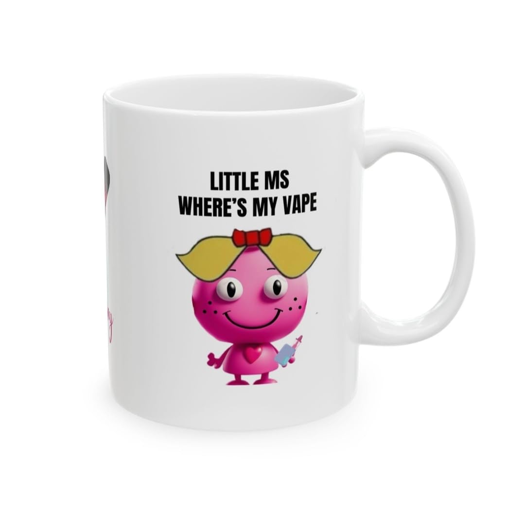 Personalised Where's My Vape Mug, Mrs, Miss, White