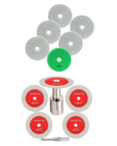 Disque a tronconner verre 50mm et tampon polissage diamant grain 50