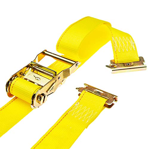 Everest C1202-2 In X 12 Ft E-Track, E-Fitting Ratchet Tie Down Strap, Logistic Tie Down 3300 Lbs 1-Pack #TOP23