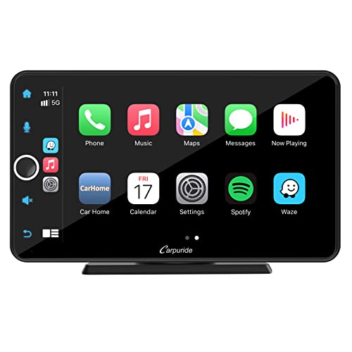 [2023 Newest] Carpuride 706 Wireless Apple Carplay & Android Auto, 7 Inch Hd Ips Touch Screen Car Radio, Bluetooth 5.0/Google/Mirror Link/Gps/Siri/Mic/Fm Portable Car Stereo, Dash Windshield Mounted #TOP9