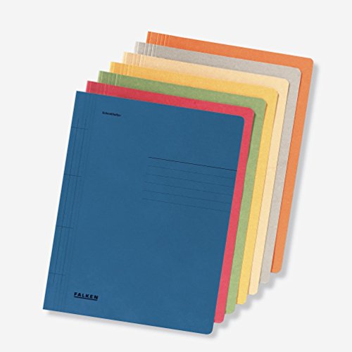 Original Falken 10er Pack Recycling-Schnellhefter DIN A4 farbig sortiert. Made in Germany Blauer Engel Hefter Papphefter Kartonschnellhefter Schulhefter Pappordner Mappe ideal für Schule und Uni
