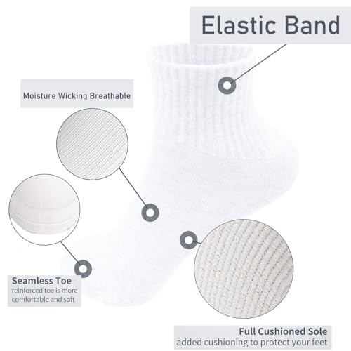 6 Pack-Women's Athletic Quarter Ankle Low Cut Cotton Socks Cushioned Sports Running2