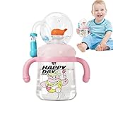 Baby Straw Cup, Whale Spray Water Bottle, Sippy Cups for Toddlers, 300ml Leak Proof Spray Drinking Cup, Colorful Toddler Drinking Cups, Creative Toddler Cups for Boys and Girls, Leak Proof Sippy Cups,