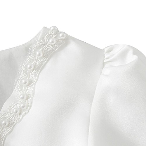 FEESHOW Girls Kids Beaded Long Sleeve Bolero Shrug Jacket Short Cardigan Wedding Flower Dress Cover ups3
