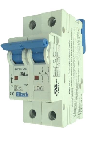 2BU10R 480Y/277VAC, Circuit Breaker, 10 AMPS, 2 Pole, UL1077