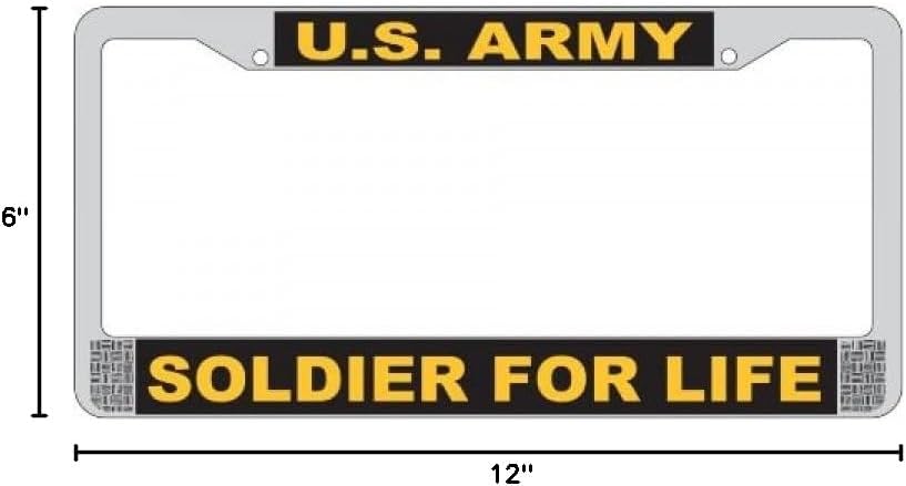 U.S. Army Soldier for Life Chrome License Plate Frame