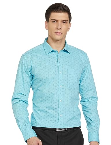 Image of Park Avenue Men's Pure Cotton Print Pattern Slim Fit Cut Away Collar Full Sleeve Casual Shirt