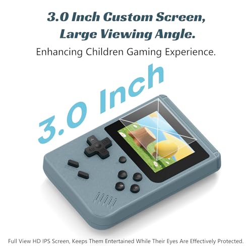Image of Retro Handheld Games Console, Built-in 400 Video Games,Portable Video Gaming Player with 3.0 Inch IPS Screen and Rechargeable Battery (Gray)