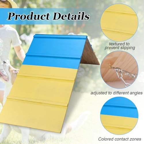 Spiareal-Dog-Agility-Equipment-835-x-236-Inch-Agility-A-Frame-Agility-Training-Equipment-for-Dogs-Jumping-Outdoor-Dog-Ramp-Dog-Agility-Course-Equipment-for-Climbing-Playground-Yellow-Blue Spiareal Dog Agility Equipment 835 x 236 Inch Agility A Frame Agility Training Equipment for Dogs Jumping Outdoor Dog Ramp Dog Agility Course Equipment for Climbing Playground Yellow Blue