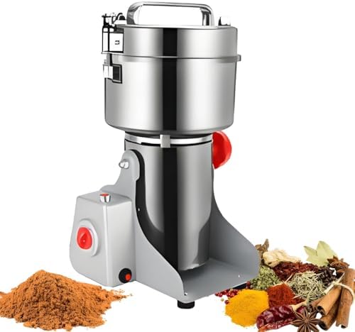 Commercial Electric Grain Mill, 4200W Spice Grinder, 32000 RPM Stainless Steel Powder Machine for Herbs, Spices, and Cereals, 2500g Capacity Grist Mill