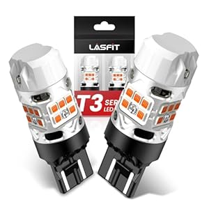 LASFIT T3 7440 7443 LED Bulb Amber 7444NA Built in Resistor 100% Error Free for 4TH Toyota Tacoma 2024 2025 Front Turn Signal Parking Light 500% Brighter 7444 7441 W21W Blinker (2pcs)