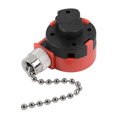Image of ZE-268S1 Ceiling Fan Switch, 3 Speed 4 wire Pull Chain Switch Ceiling Fan Replacement Part Lamp Switch Appliances Accessories Compatible with Hunter Ceiling Fan Lights (Nickel Pull Chain)