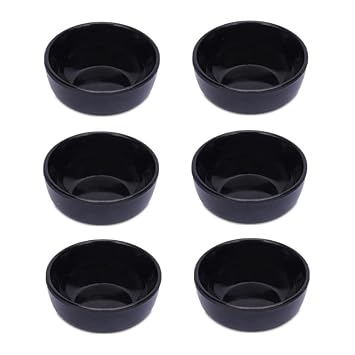 Multipurpose Small Bowls dinnerware/Serve Ware for Chutney, Sauce, Pickle, dip - Diameter 7 cm, Black Color, Set of 6