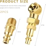 Ensemble de 2PCS de douilles à air pour ballon, douille de pneu fermée 1/4" FNPT portable avec prise rapide et ruban téflon, kit de buse de gonfleur de pneus étanche pour attachement de compresseur d'air
