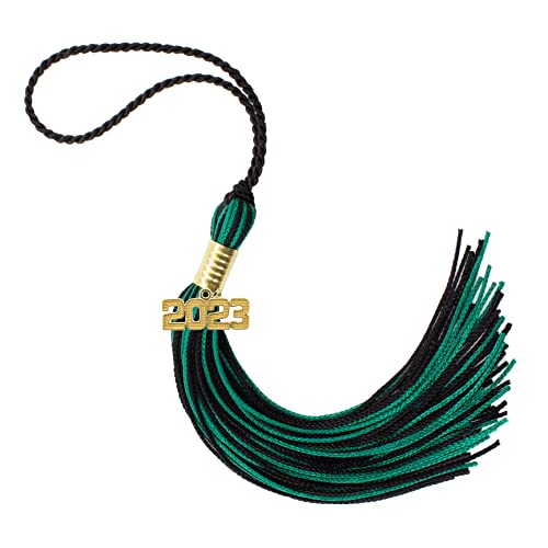 Tassel Depot 2023 Black/Dark Green Graduation Tassel - Every School Color Available - Made in USA
