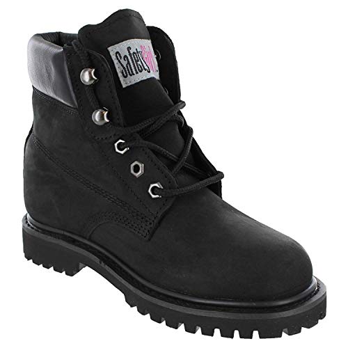 Image of Safety Girl Steel Toe Boots for Women - Light Gray - 7.5M | Water Resistant Women's Fusion Work Boots | Leather Work Boots | Rugged Goodyear Welt Construction | Oil Resistant Outsoles & Cushioned Insoles