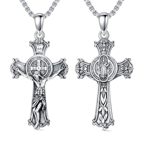 Collier crucifix Saint Benoît Seiyang finitions de haute qualité