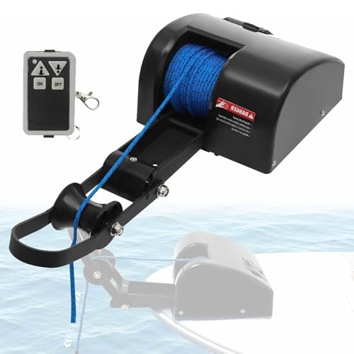 Kit guindeau d'eau salée électrique 700 lb avec corde d'ancrage 100 pieds pour hors-bord