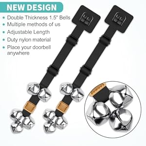 2 Pack Canine Bells to Go Exterior Canine Door Bell Premium High Quality Buckle Adjustable Canine Bell Canine Connected to Doorknob or Wherever Close to the Door Size and Top Adjustable  Cucciolini Doodles 2 pack canine bells to go exterior canine door bell premium high quality buckle adjustable canine bell canine connected to doorknob or wherever close to the door size and top adjustable   cucciolini doodles
