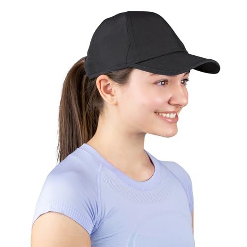 TrailHeads Womens Running Hat with UV Protection | UPF 50 | Summer Hats for Women | Outdoor Hats - Black