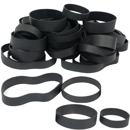 AOUOU Gummibänder, verschiedene Größen, 4 Größen, 50 Stück, schwarze Gummibänder, 60 x 13 mm, 80 x 19 mm, 90 x 12 mm, 130 x 15 mm