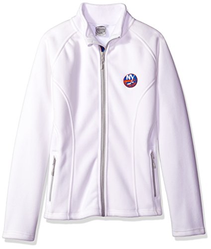 NHL New York Islanders Women's Luxury Team Script Full Zip, Large, White