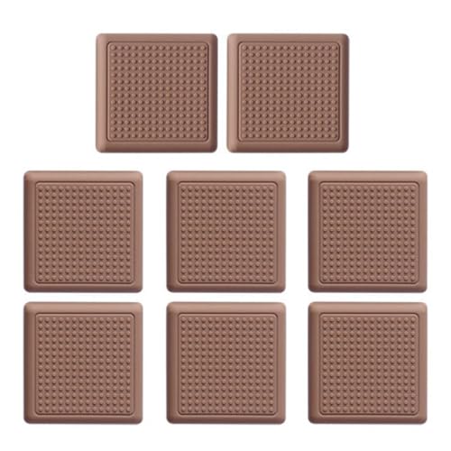 8pcs Brown Silicone Anti Skid Table Chair Foot Pads for Furniture