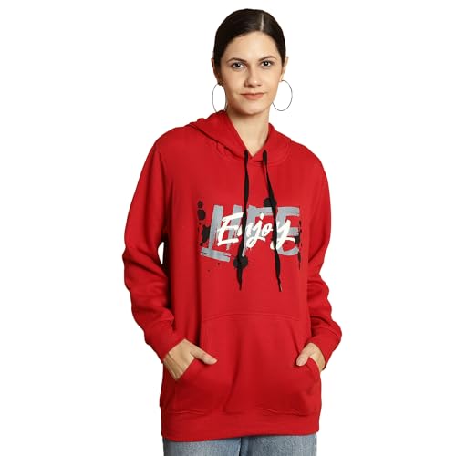 Image of Mack Jonney Printed Hooded Cotton Fleece Sweatshirt for Women-MACK32482