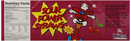 Sour Power Candy Straws, Wild Cherry Candy Straw Packages, 42.3 Ounce #TOP5