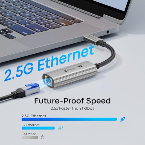 Adaptador USB C a Ethernet 2.5G Reborn con carcasa de aluminio resistente 2