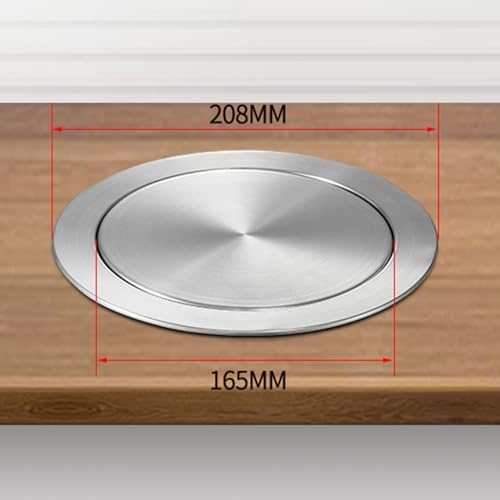 Stainless Steel Trash Can Cover - Recessed Cabinet Lid for Kitchen Waste Management (Silvery Single lid)