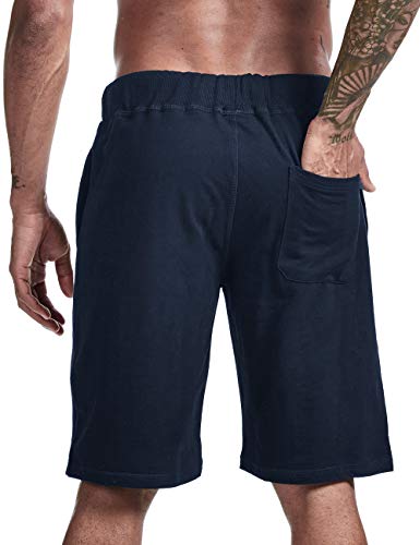 Arloesi Mens Casual Sweat Shorts Jogger Shorts Cotton Athletic Sweat Workout Lounge With Pockets 9 Inch Inseam (Xl, Blue) #TOP1